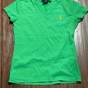 Ralph Lauren Bright Green V-Neck Tee